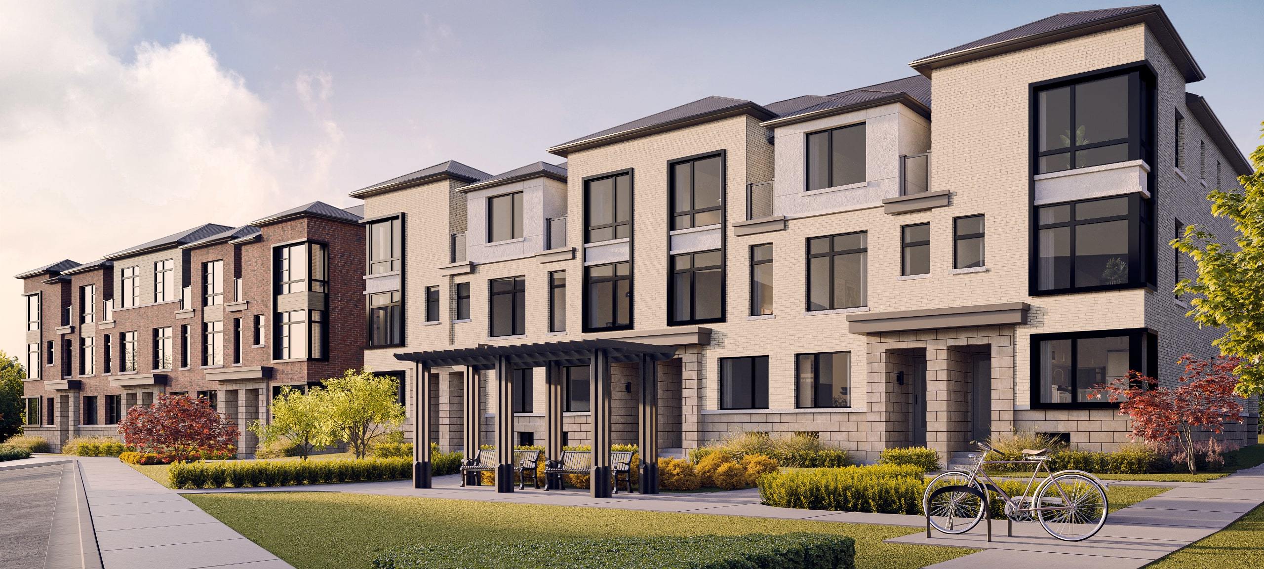 Rendering of Brooklin City Towns, a new townhome development by Madison Group