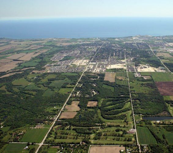 Plots of land from an aerial view in Clarington