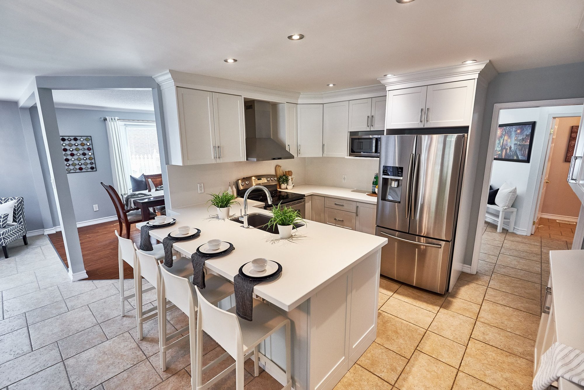 Modern kitchen in a home for sale in Clarington, Ontario
