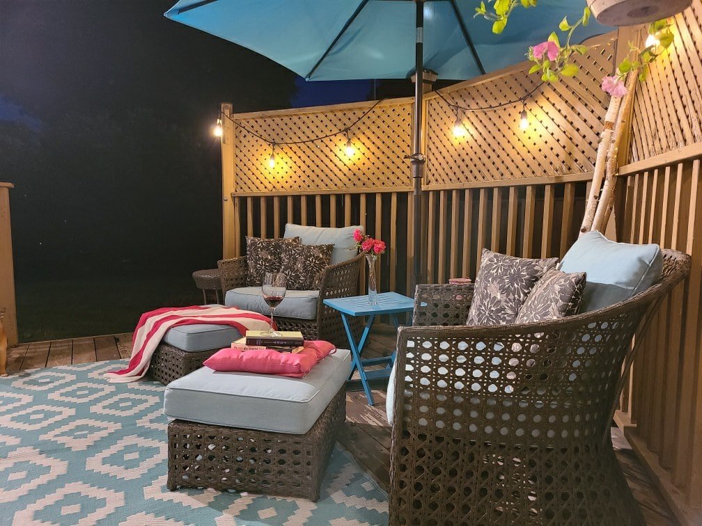 Cozy back deck at a home for sale in Ajax, Ontario